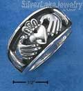 Sterling Silver Mens Claddagh Heart In Hands Band Ring Size 15