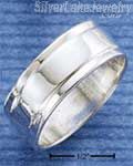 Sterling Silver 8mm High Polish Wedding Band Ring With Raised Center Size 7