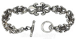 Sterling Silver 8" Fleur-de-lis Bracelet 18mm