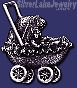 Sterling Silver Baby in Stroller Brooch Pin