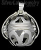 Sterling Silver 6-Picture Photo Ball Openwork Design Locket Char