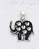 Sterling Silver Elephant w/Small Elephants Inside Charm Pendant