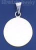 Sterling Silver Engravable Round Charm Pendant