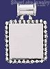 Sterling Silver Square w/Beads Engravable Charm Pendant