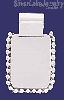 Sterling Silver Rectangular w/Beads Engravable Charm Pendant