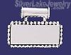 Sterling Silver Rectangular w/Beads Engravable Charm Pendant