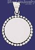 Sterling Silver Circle w/Beads Engravable Charm Pendant