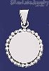 Sterling Silver Circle w/Beads Engravable Charm Pendant