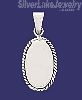 Sterling Silver Oval w/Rope Engravable Charm Pendant
