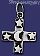 Sterling Silver Cross w/Moon & Stars Charm Pendant