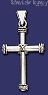 Sterling Silver Tubular Cross w/Ropes Charm Pendant