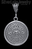 Sterling Silver Aztec Sun Calendar Pendant 22mm