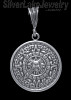 Sterling Silver Aztec Sun Calendar Pendant 26.5mm