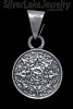 Sterling Silver Aztec Sun Calendar Pendant 16mm