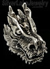 Sterling Silver Big Dragon Head Ring sz 12